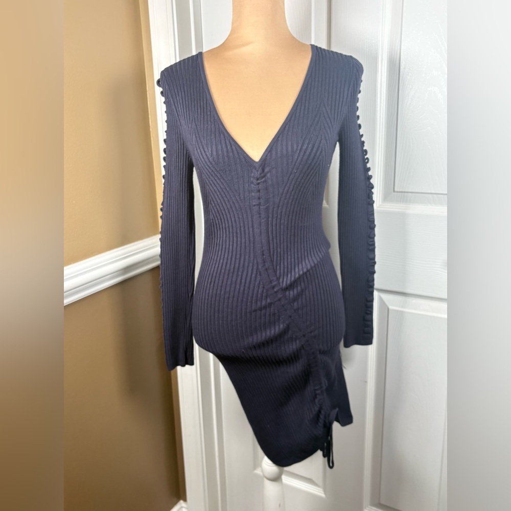 Guess Navy Blue Ribbed Knit Dress Small - Picture 2 of 11
